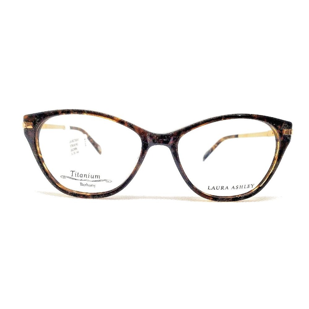 Laura Ashley Bethany Oval Tortoise Titanium Eyeglass Frames Lightweight Women's